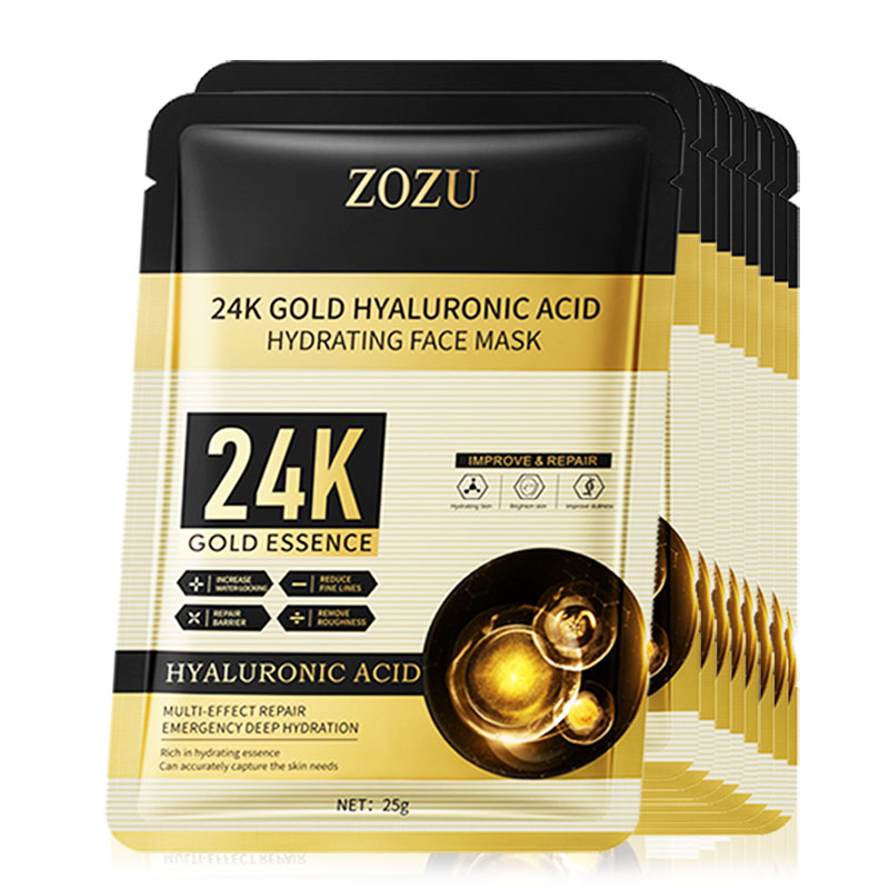 Skincare Omg - 10pcs 24K Gouden Hyaluronzuur Gezichtsmasker Gezichtsverzorging