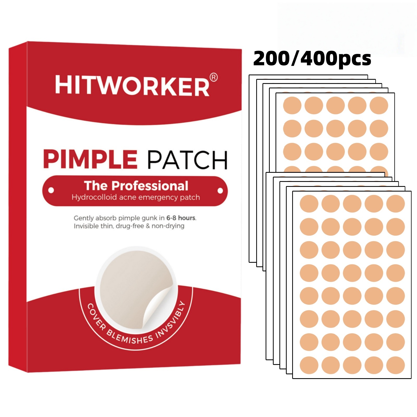 Skincare Moisturizer - 200/400 stuks Acnepleisters voor donkere huidtinten,