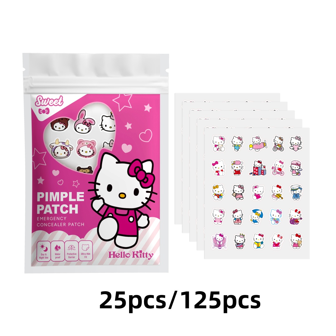 Skincare Moisturizer - 25/125 stuks Hello Kitty puistpleisters, hydrogel