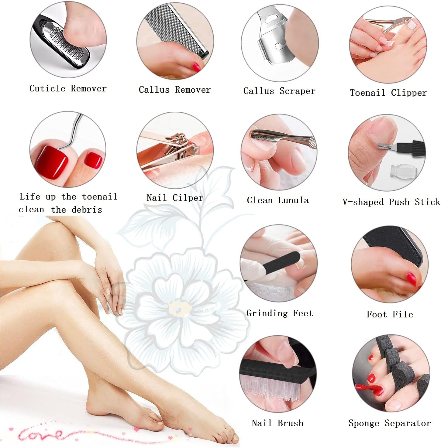 Pedicure Kit 8/10/15/23 in 1 R - Skincare Ingredients Checker recensie en prijs