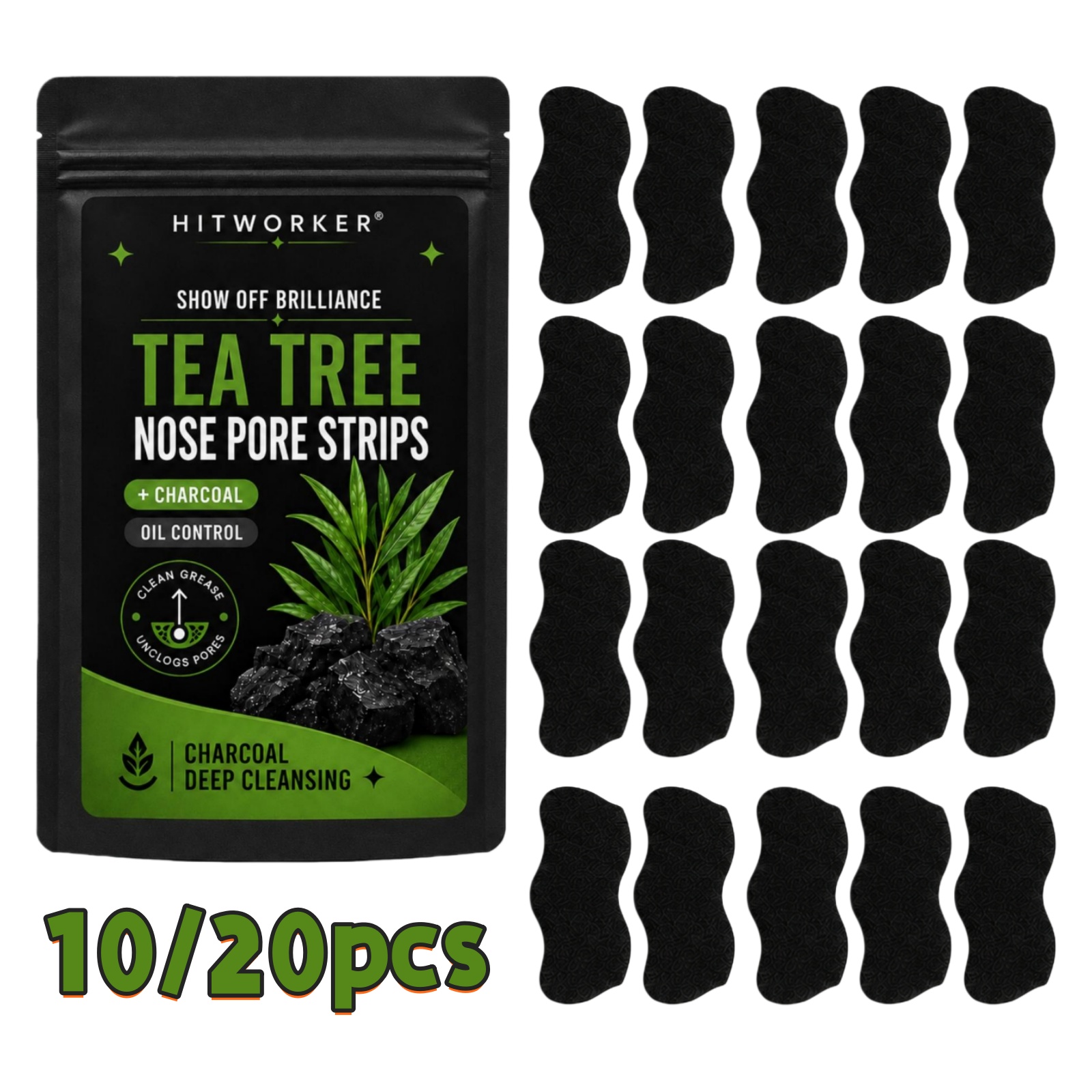 10/20 Stuks Zwarte Mee-eter Ve - Charcoal Pore Strip recensie en prijs